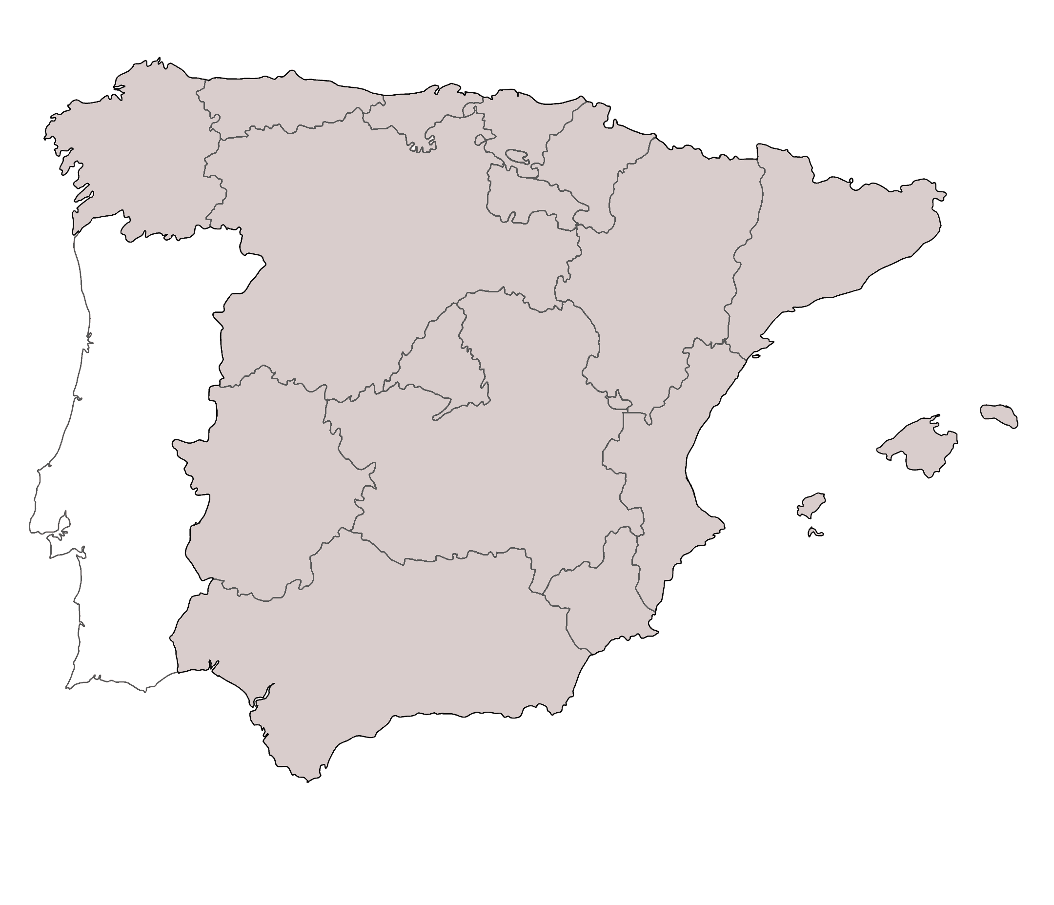 Karte von Spanien