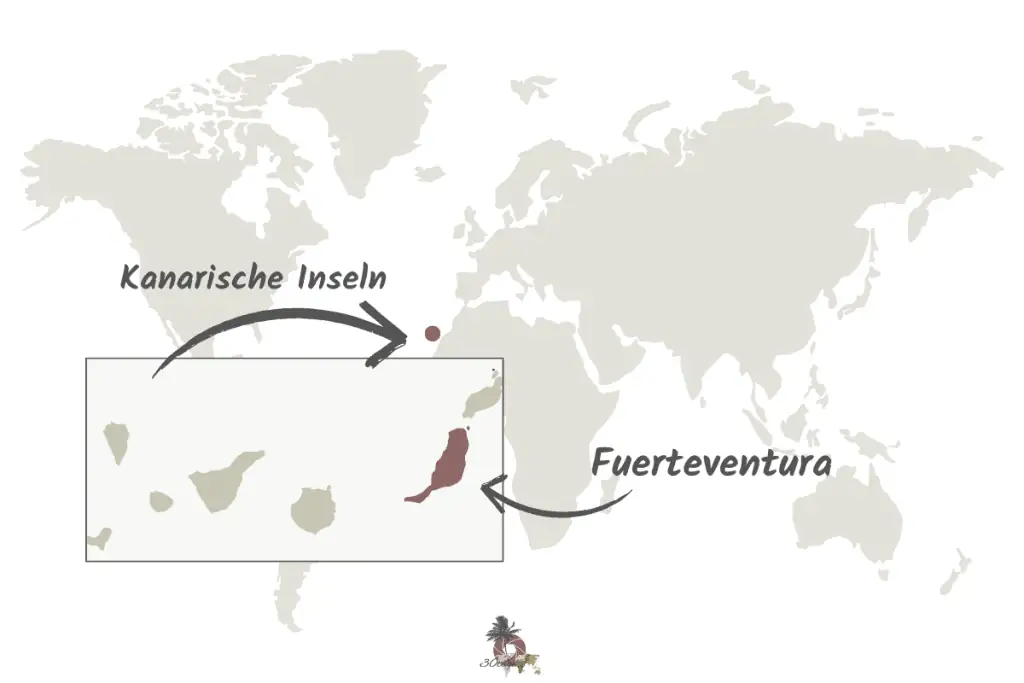 Karte der Kanarischen Inseln und Fuerteventura