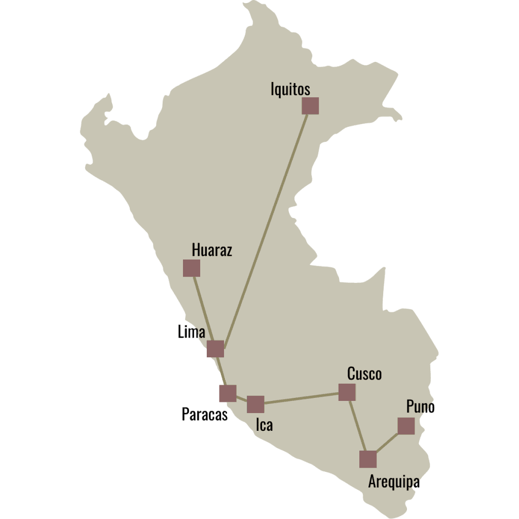 Peru Reiseroute Karte