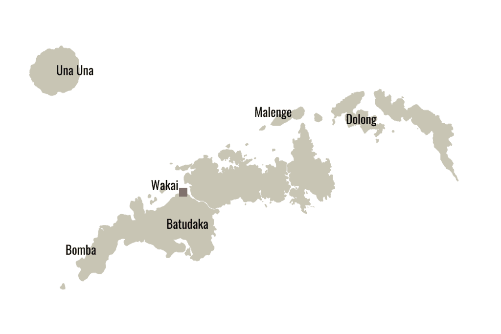 Karte der Togian Inseln Sulawesi Indonesien