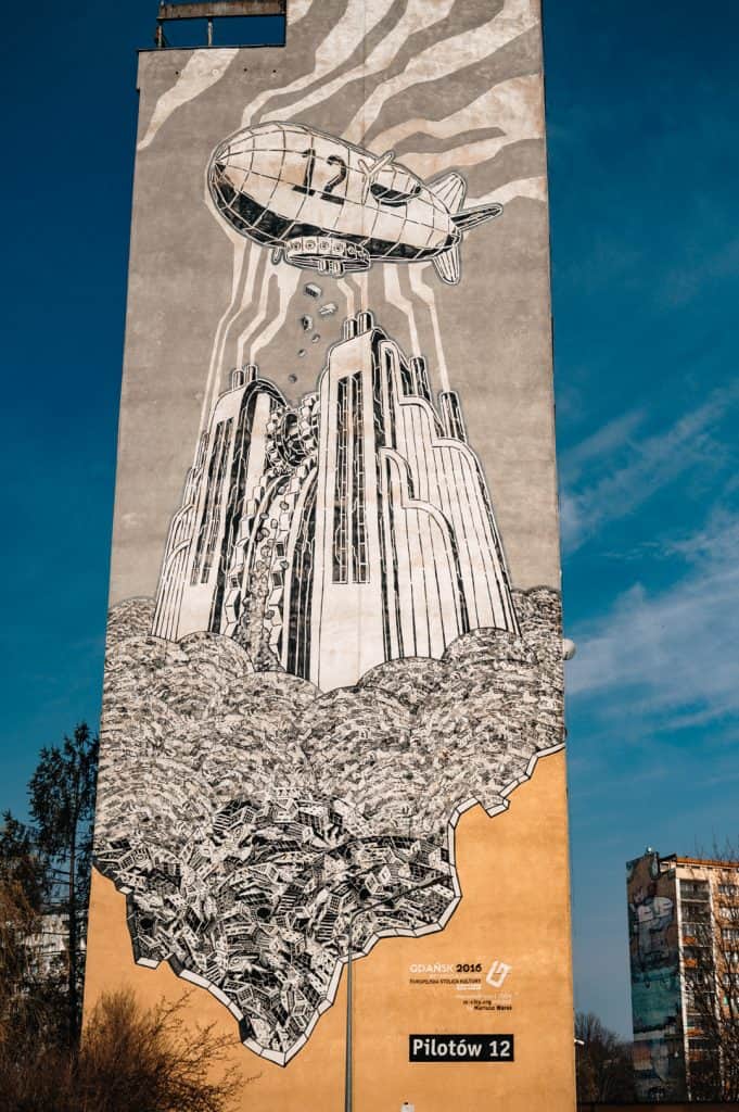 Politisch inspiriertes Mural im Stadtteil Zaspa, Danzig