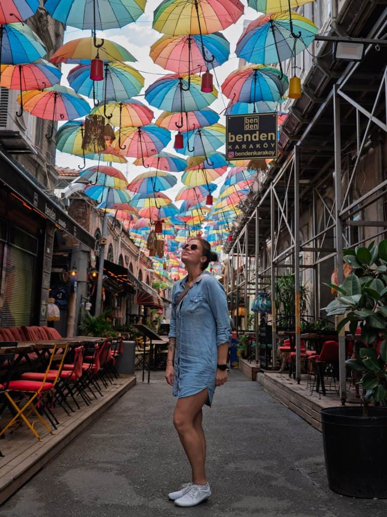 Umbrella Street in Karaköy Istanbul