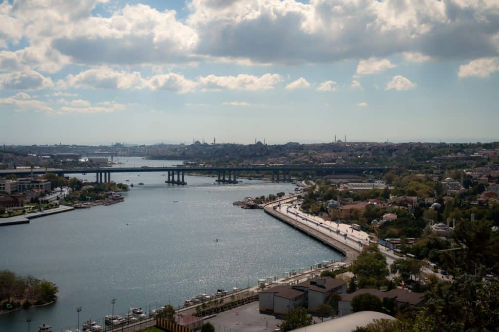 Panoramablick Goldenes Horn Istanbul vom Pierre Loti Hügel