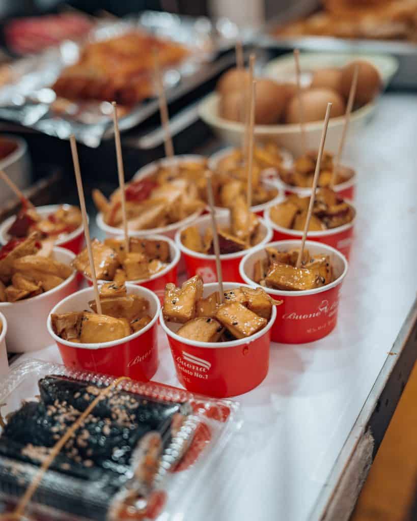 Tofu auf dem Tongin Traditional Market in Seoul