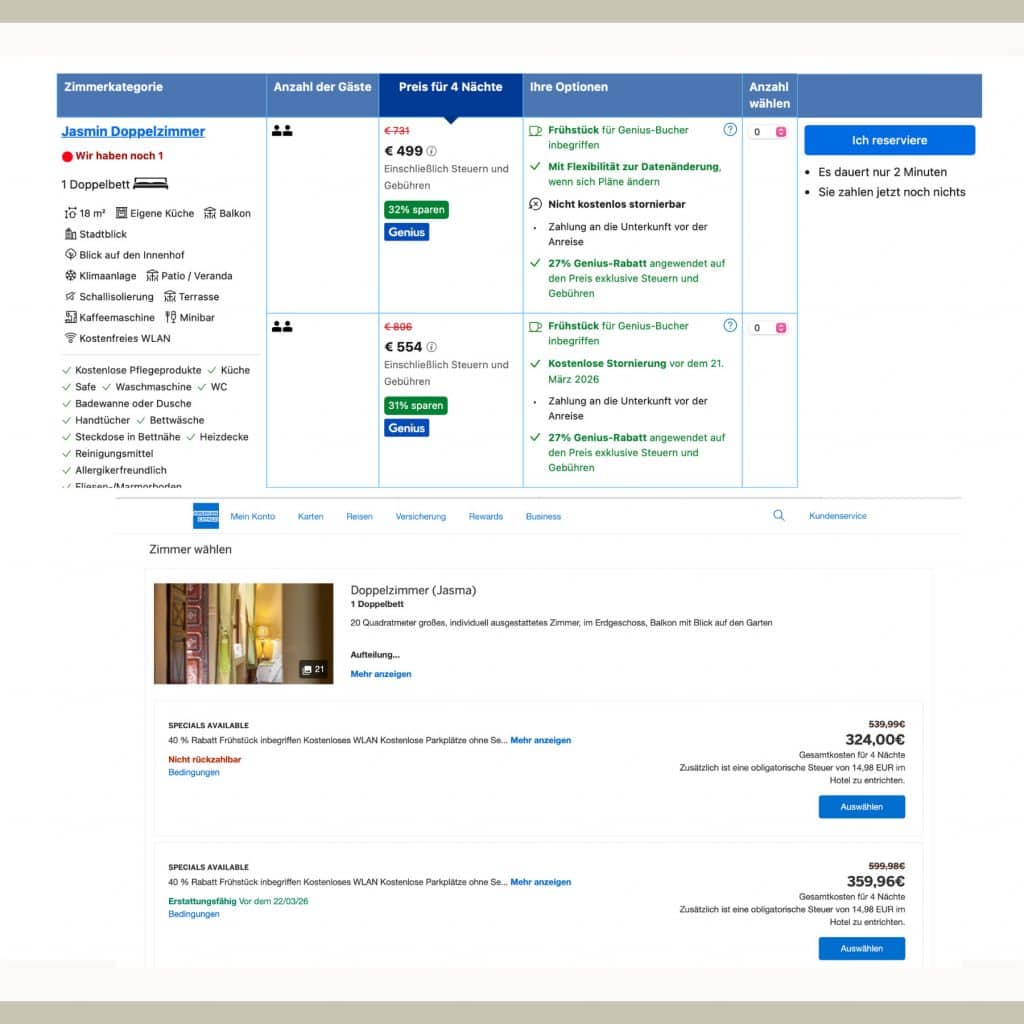 AMEX Platinum Erfahrung mit dem Reiseguthaben