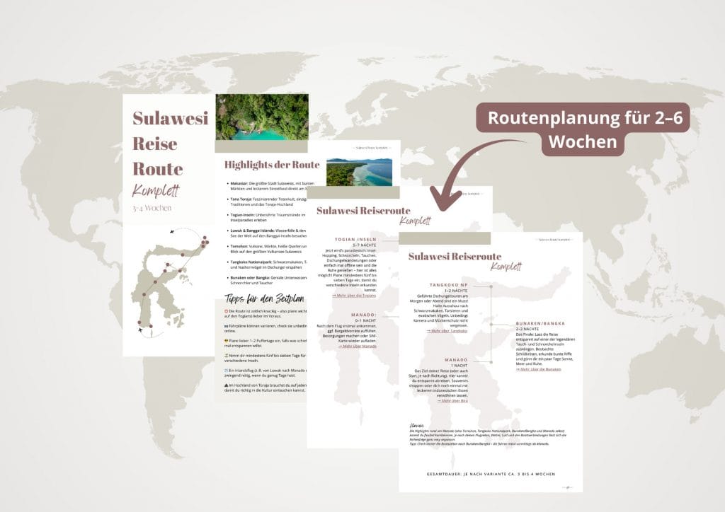 Sulawesi Reiseguide - Routenplanung für 2–6 Wochen