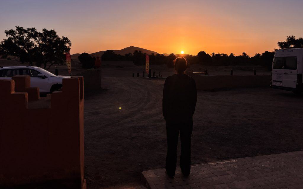 Unterkunft Merzouga mit Dünenblick